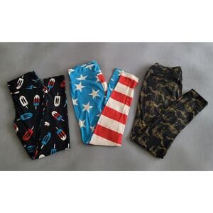 LULAROE 3 pairs Leggings Assorted Prints VERY Soft -- OS/One Size**GREAT DEAL**